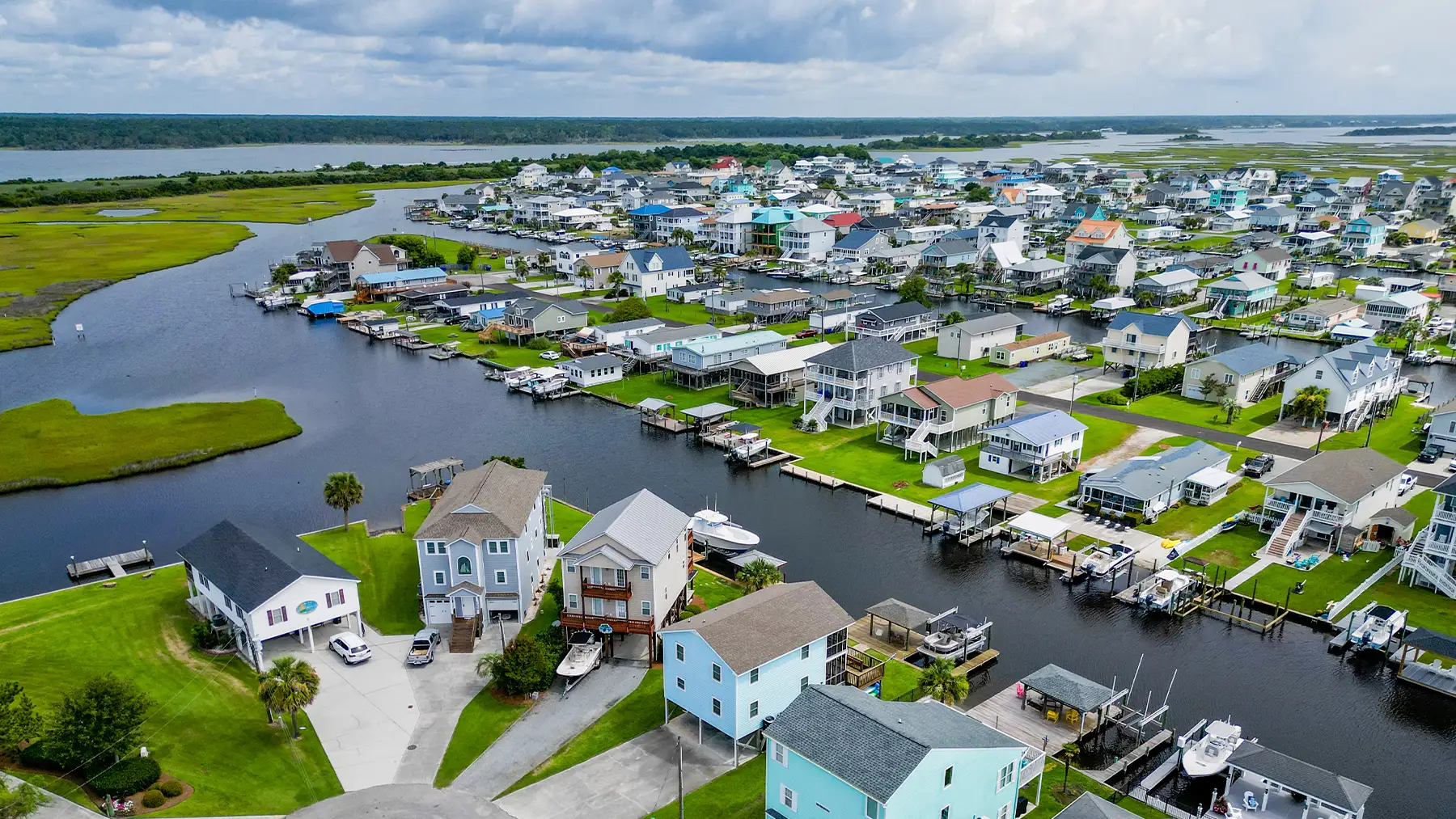 Surf City - waterfront homes and canals