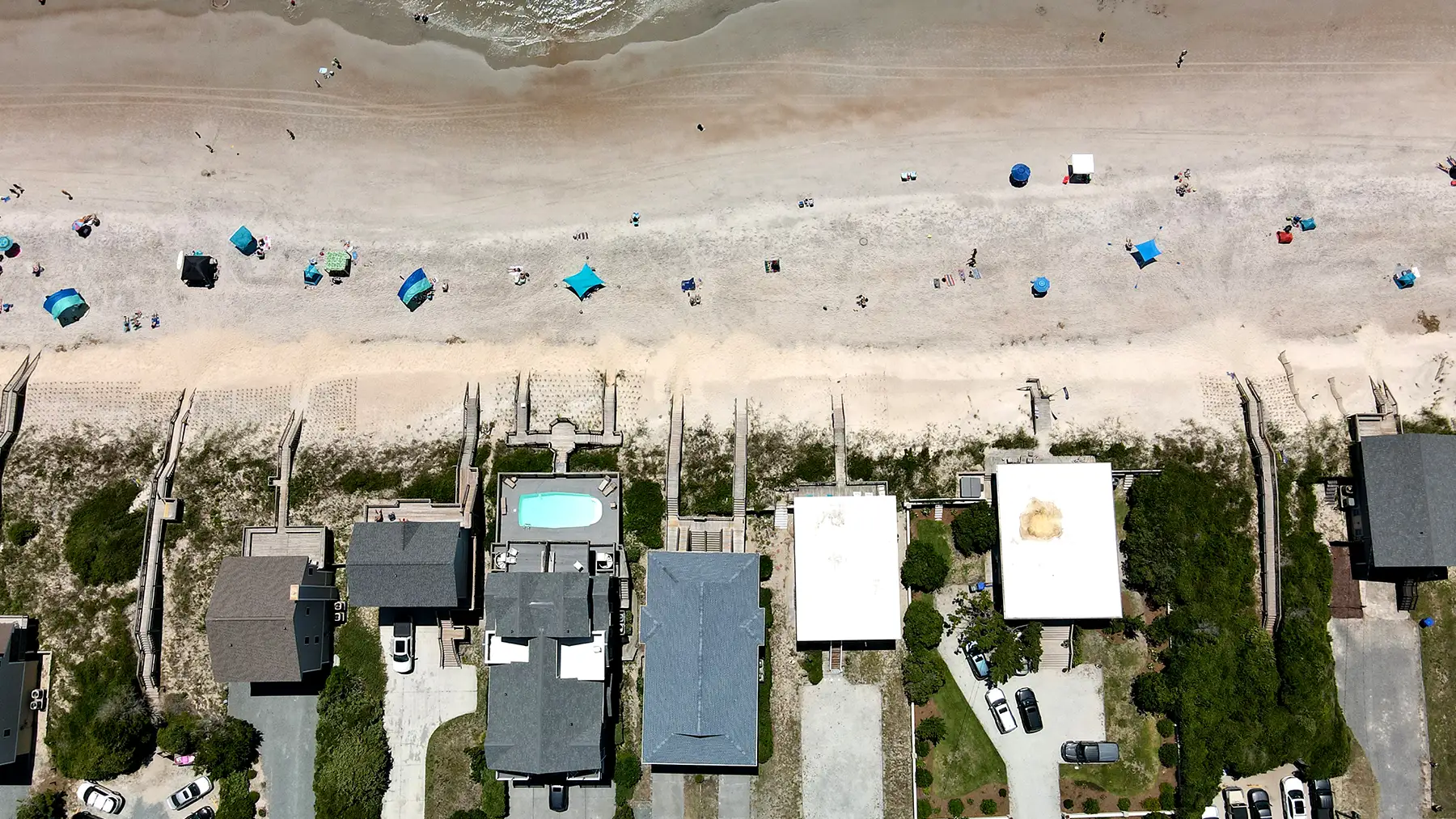 Surf City - oceanfront aerial view