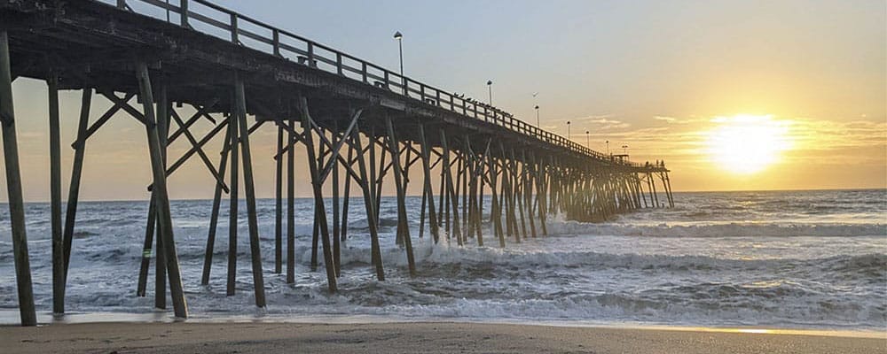 Sunrise beside the Kure Beach pier